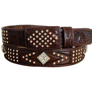 Men's Genuine Leather Western Belt Size 40, Western Belt With Stones